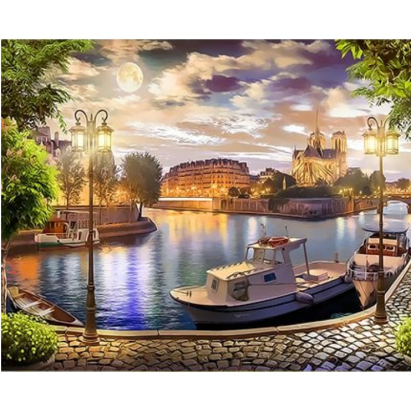 Landscape Town Diy Paint By Numbers Kits ZXQ3682 - NEEDLEWORK KITS