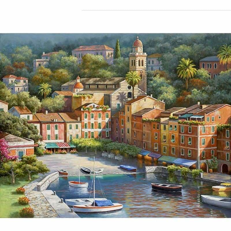 Landscape Town Paint By Numbers Kits PBN91046 - NEEDLEWORK KITS