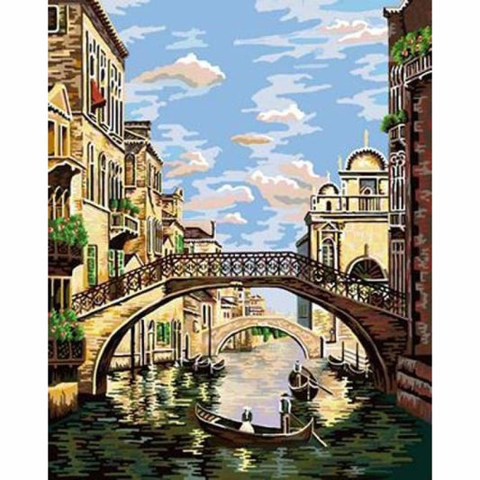 Landscape Town Street Diy Paint By Numbers ZXB10-29 - NEEDLEWORK KITS