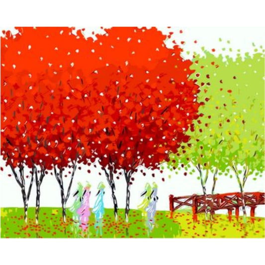 Landscape Tree Diy Paint By Numbers Kits ZXQ481 - NEEDLEWORK KITS