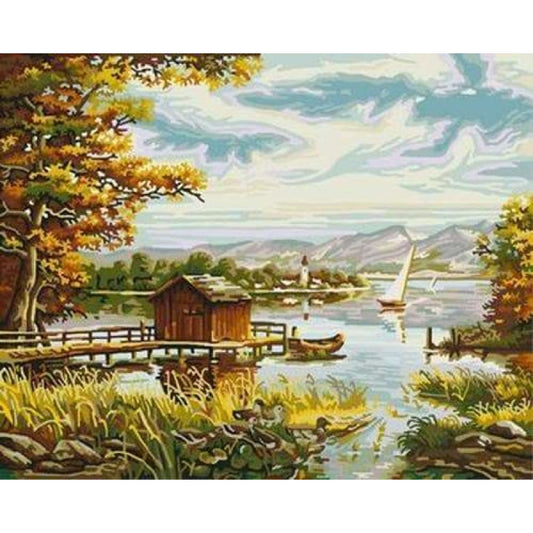 Landscape Village Paint By Numbers Kits ZXB14-29 - NEEDLEWORK KITS