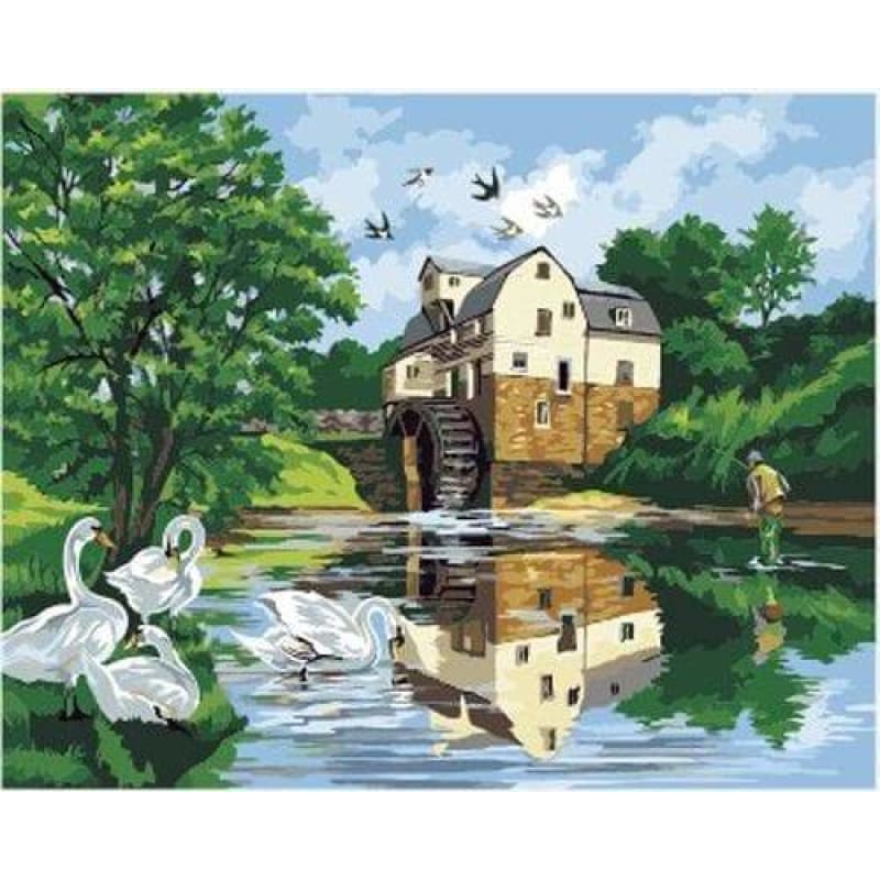 Landscape Village Paint By Numbers Kits ZXB483-25 - NEEDLEWORK KITS