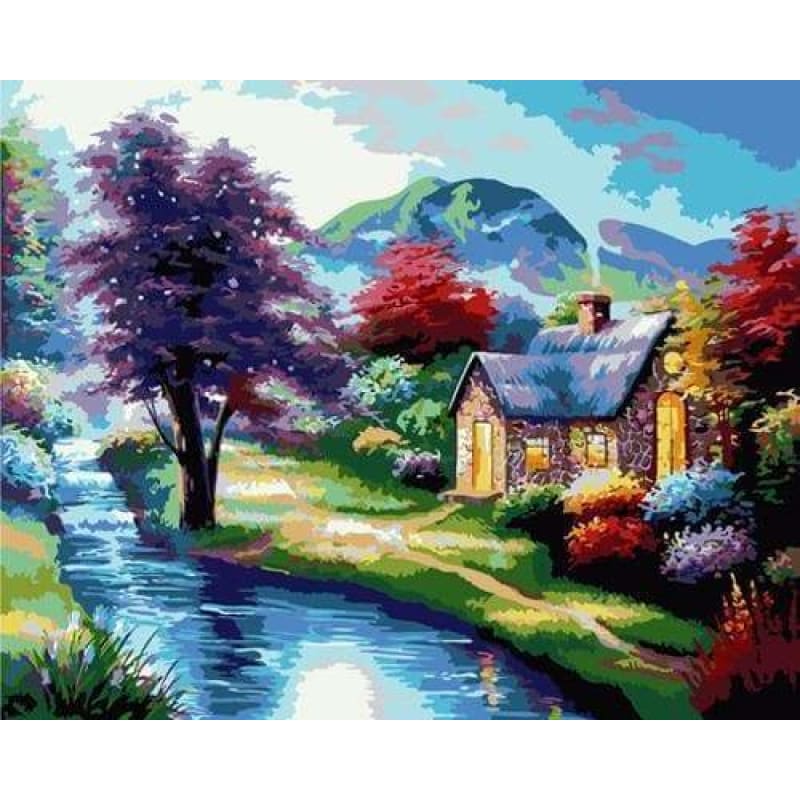 Landscape Village Paint By Numbers Kits ZXB522 - NEEDLEWORK KITS