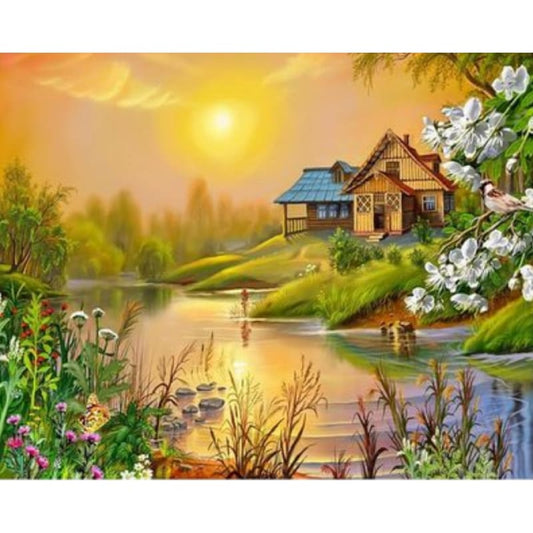 Landscape Village Paint By Numbers Kits ZXQ2364 - NEEDLEWORK KITS