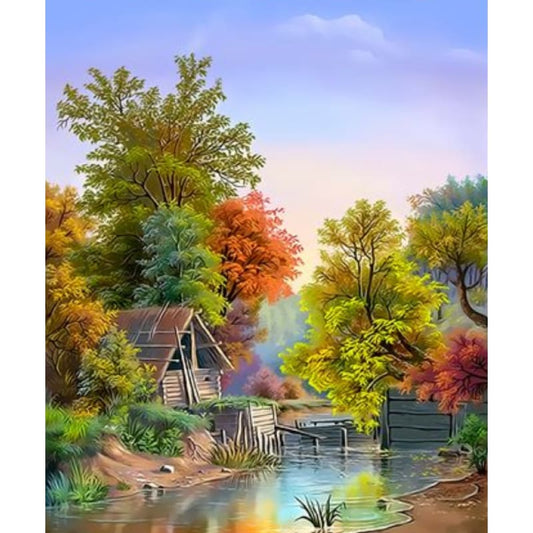 Landscape Village Paint By Numbers Kits ZXQ3132 - NEEDLEWORK KITS