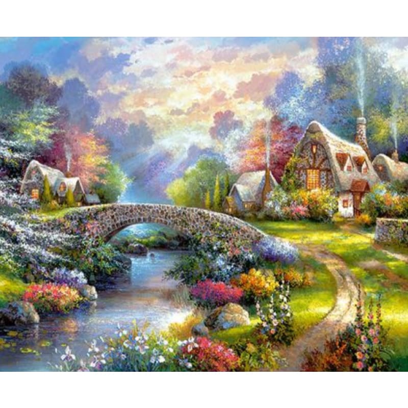 Landscape Village Paint By Numbers Kits ZXQ3666 - NEEDLEWORK KITS