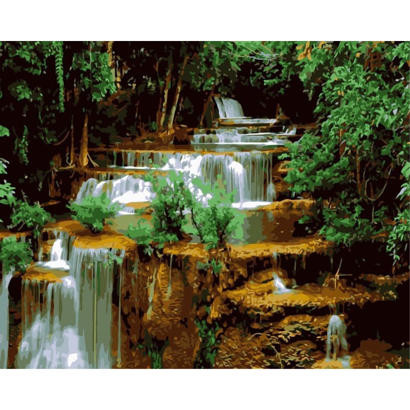 Landscape Waterfall Diy Paint By Numbers Kits WM-1565 - NEEDLEWORK KITS