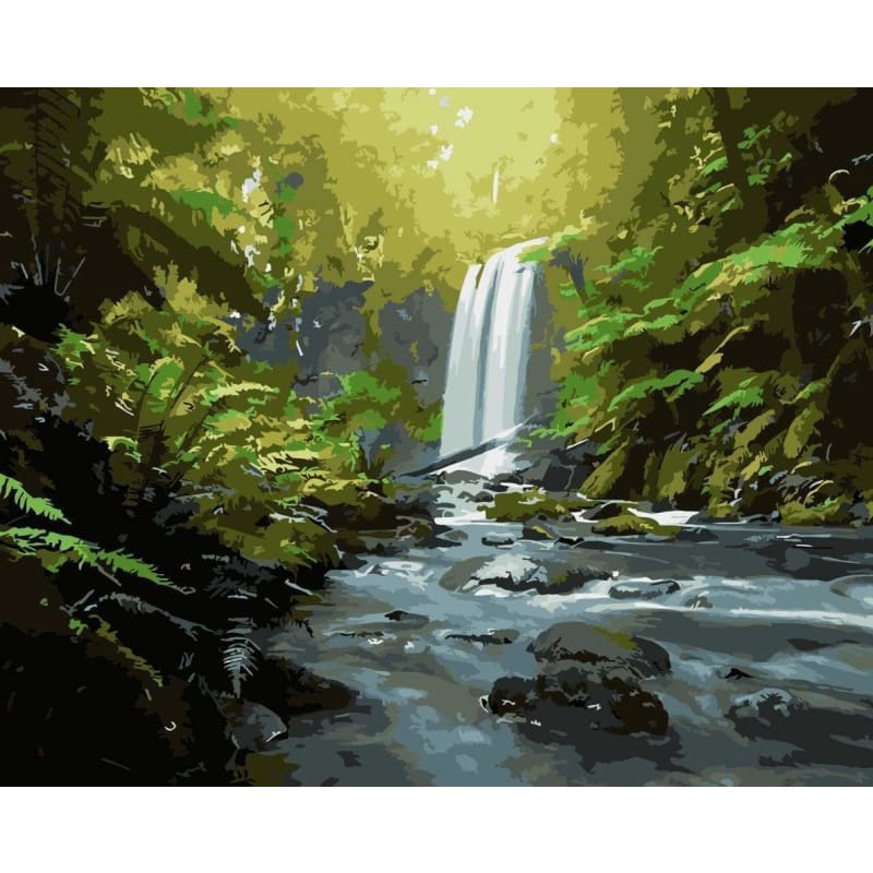 Landscape Waterfall Diy Paint By Numbers Kits WM-1741 - NEEDLEWORK KITS