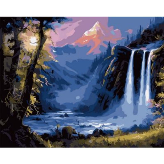 Landscape Waterfall Diy Paint By Numbers Kits ZXQ1709-23 - NEEDLEWORK KITS