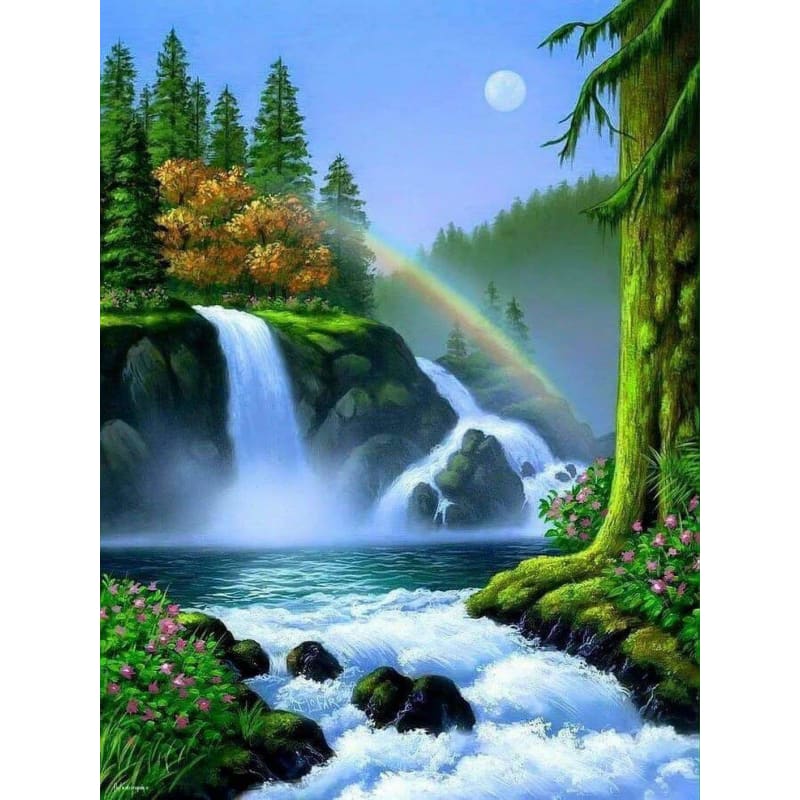 Landscape Waterfall Diy Paint By Numbers Kits ZXQ3274 - NEEDLEWORK KITS