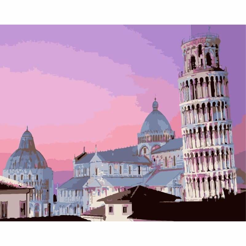 Leaning Tower of Pisa Diy Paint By Numbers Kits WM-1784 - NEEDLEWORK KITS