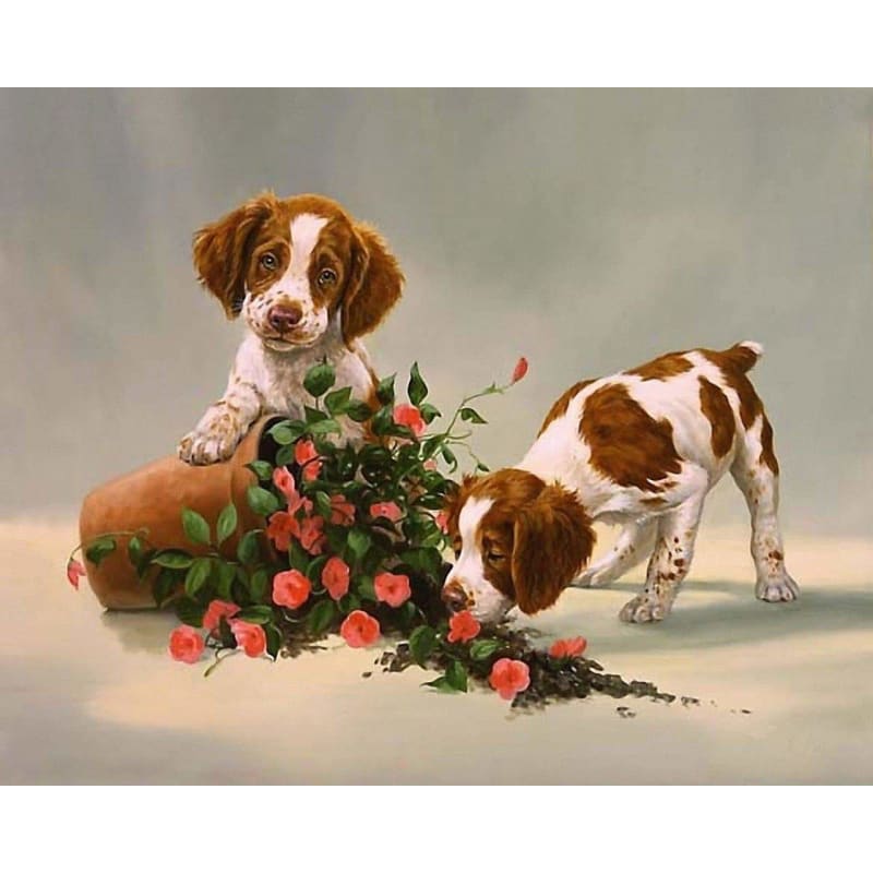 Lovely Dog Diy Paint By Numbers Kits VM95936 - NEEDLEWORK KITS