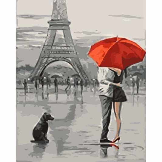 Lovers Under Umbrella Diy Paint By Numbers Kits WM-1084 ZXQ2379 - NEEDLEWORK KITS