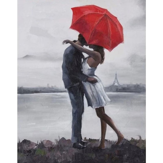 Lovers Under Umbrella Diy Paint By Numbers Kits ZXQ2443-19 - NEEDLEWORK KITS