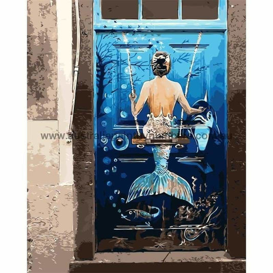 Mermaid Door Diy Paint By Numbers Kits ZXQ460 - NEEDLEWORK KITS