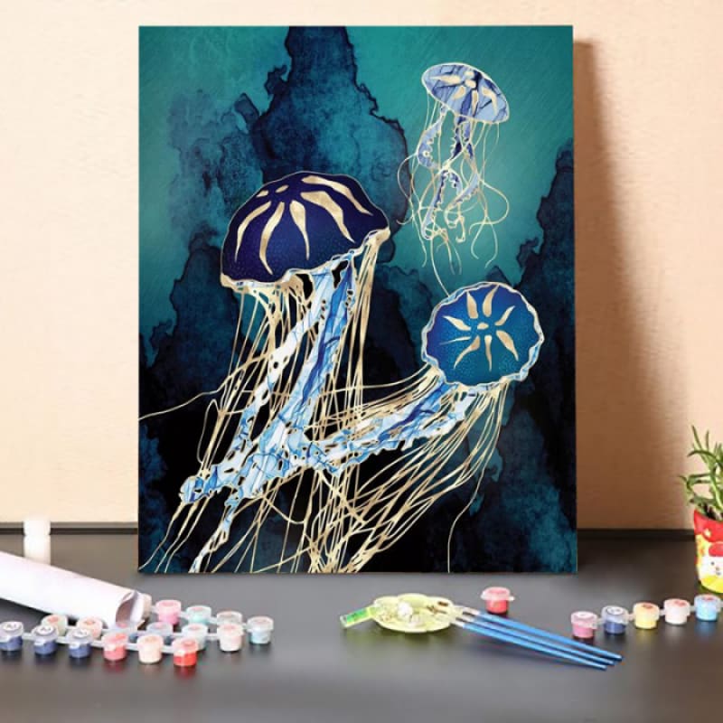 Metallic Jellyfish III – Paint By Numbers Kit