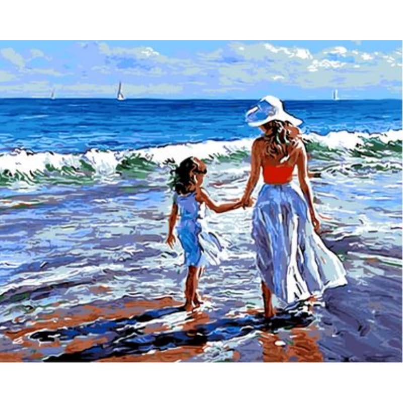 Mother And Daughter Diy Paint By Numbers Kits ZXQ723-24 - NEEDLEWORK KITS