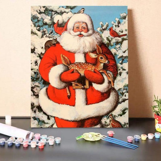 Original Vintage Christmas Santa Claus – Paint By Numbers 