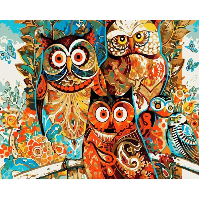 Owl Diy Paint By Numbers Kits WM-320 ZXQ2120 - NEEDLEWORK KITS