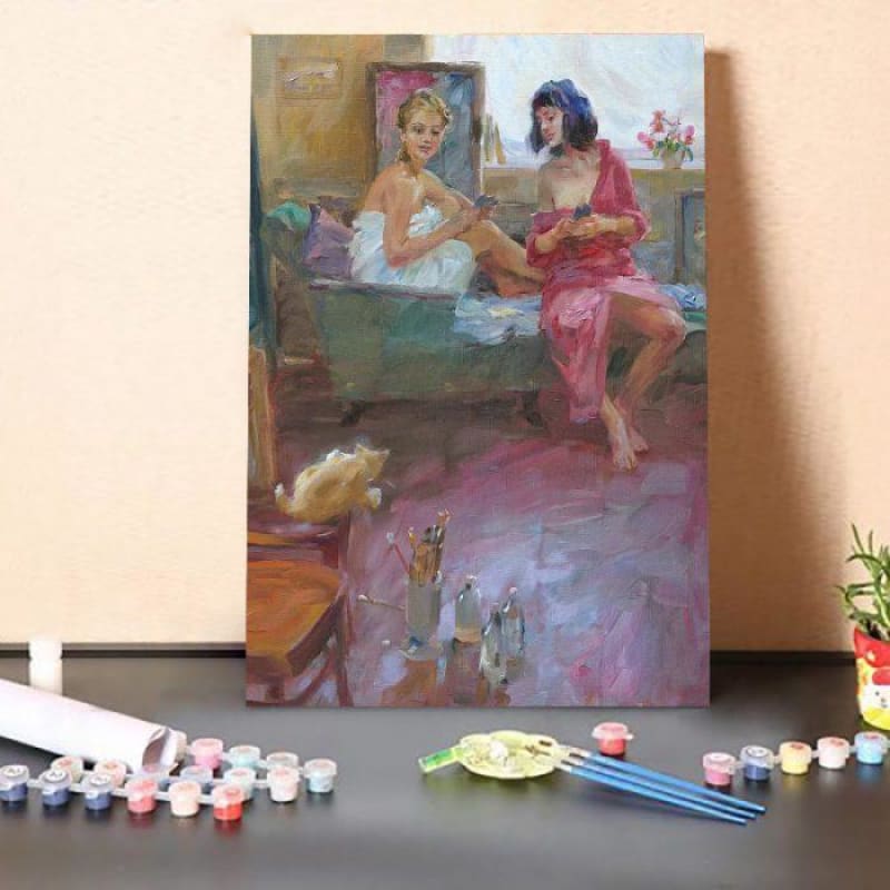 Paint By Numbers Kit-Afternoon Time For Two Girls