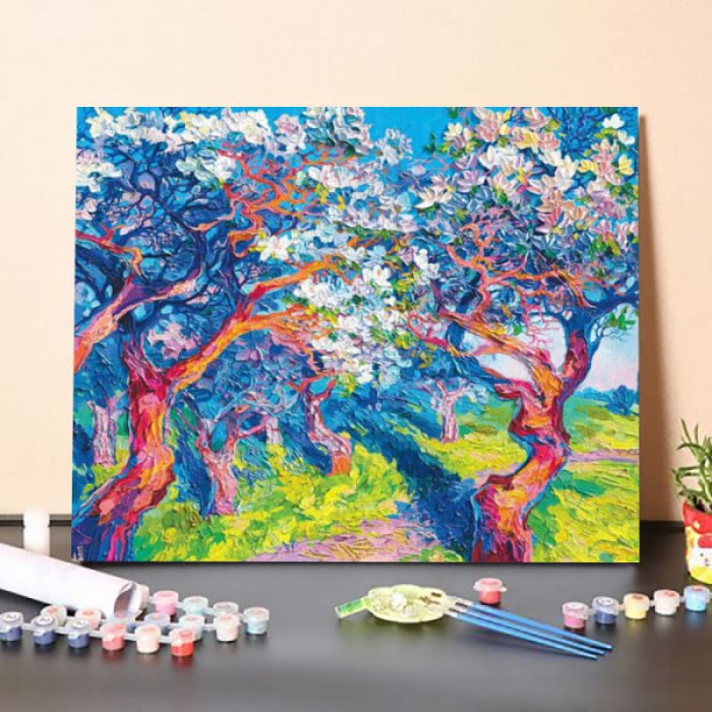 Paint by Numbers Kit- Apple Tree In Full Bloom