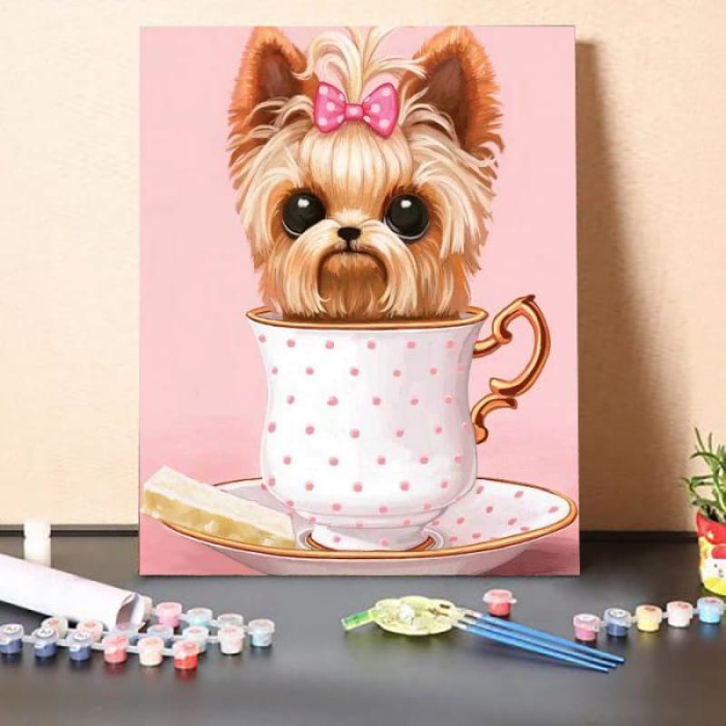 Paint By Numbers Kit-Chihuahua In The Cup