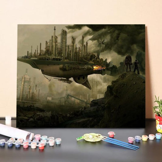 Paint by Numbers Kit-City on Airship