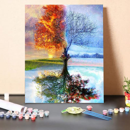 Paint by Numbers Kit Colorful Trees