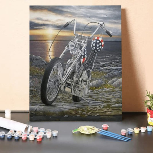 Paint by Numbers Kit-Easy Rider Motorcycle