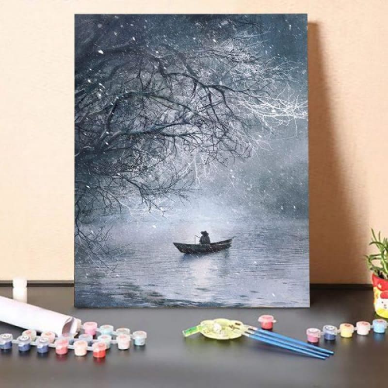 Paint by Numbers Kit-Fishing alone