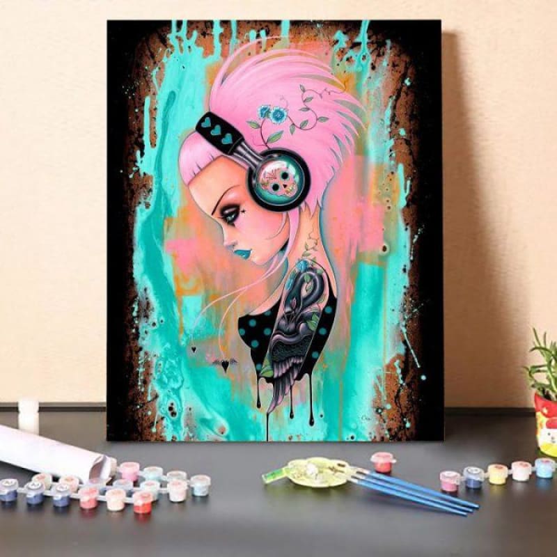 Paint By Numbers Kit-Goth Girl