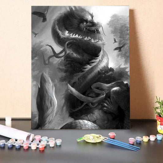 Paint by Numbers Kit-Grey Dragon