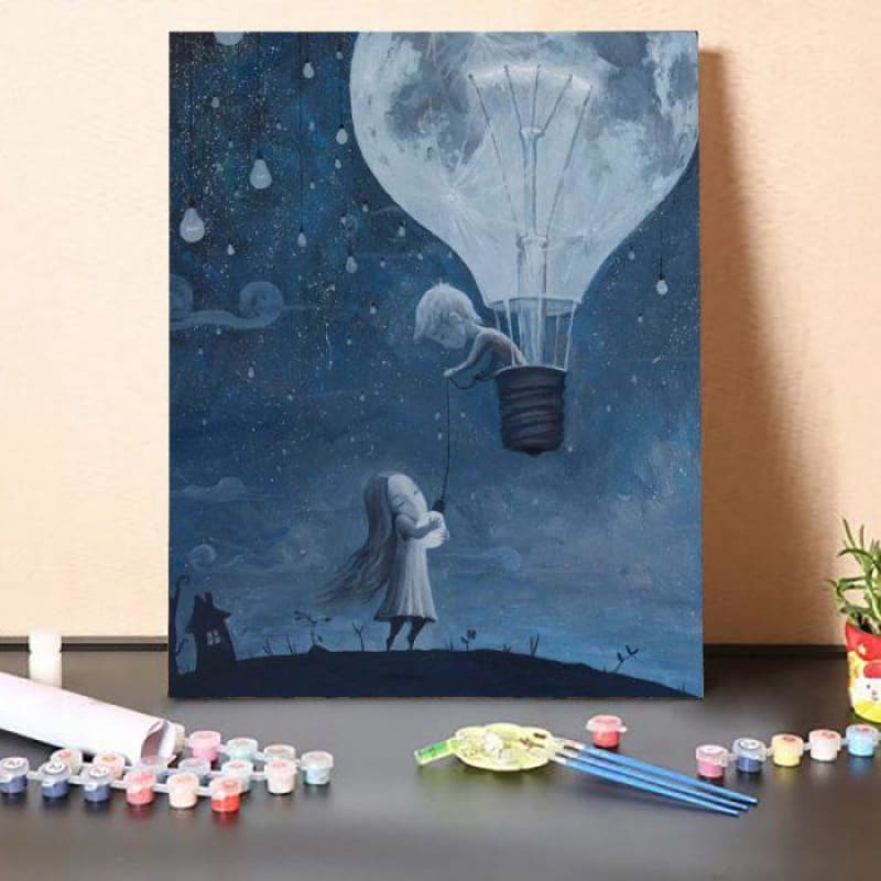 Paint by Numbers Kit-Moon Balloon