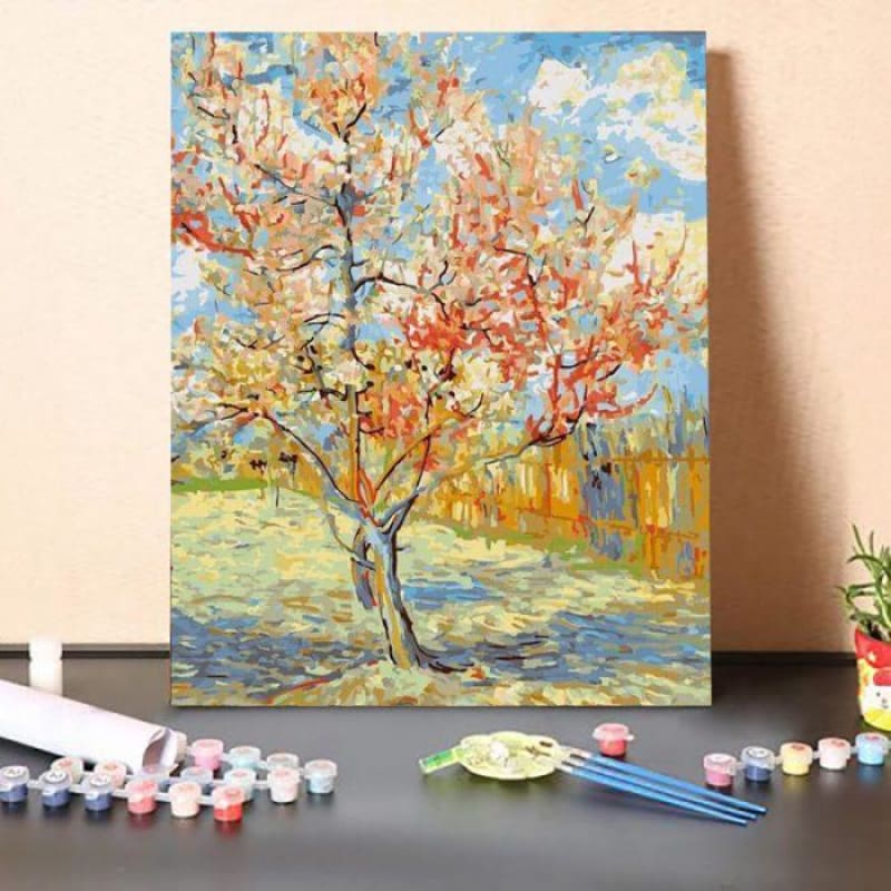 Paint by Numbers Kit-Pink Peach Trees