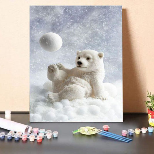 Paint by Numbers Kit-Polar Bear Decoration