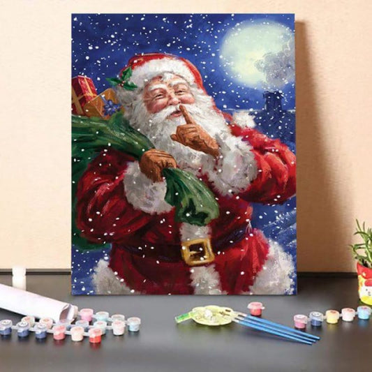 Paint By Numbers Kit-Santa with snow