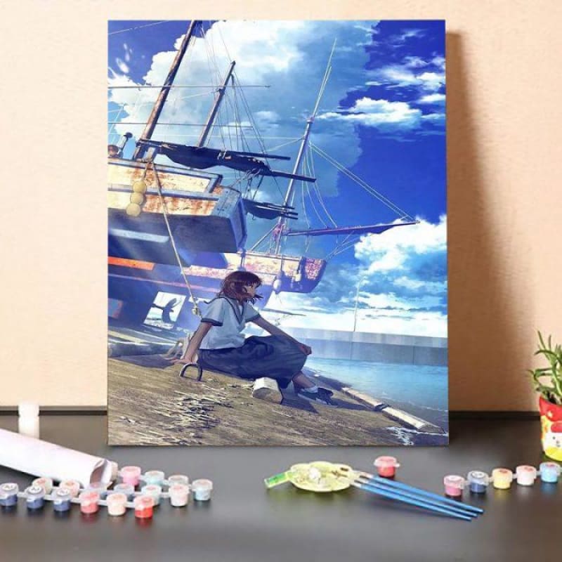 Paint by Numbers Kit-Seaside Girl