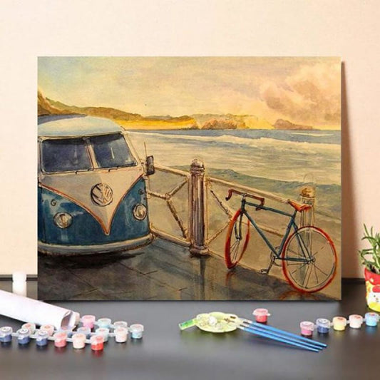 Paint by Numbers Kit VW Westfalia surfer