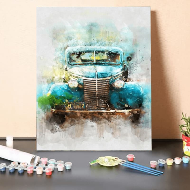 Paint by Numbers Kit-Watercolour Car Art