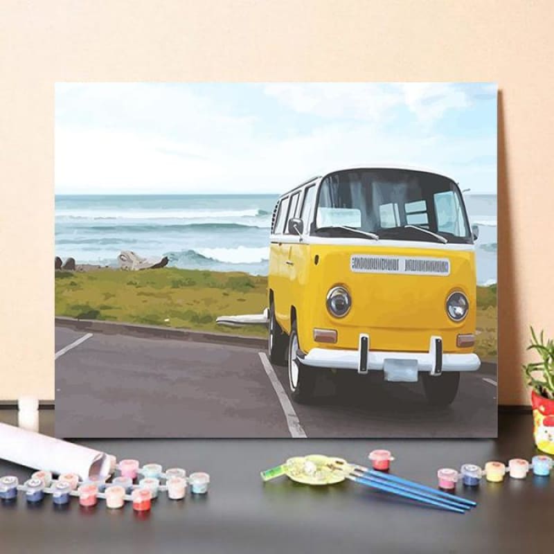 Paint By Numbers Kit Yellow Trip Car