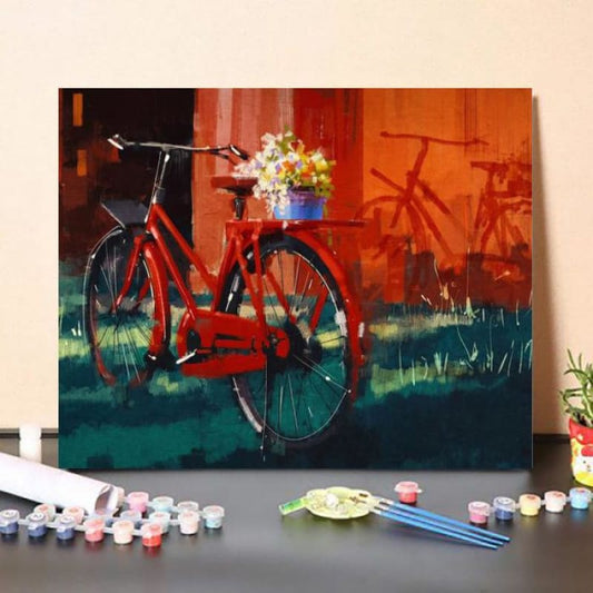 Paint By NumbersKit Red Bike