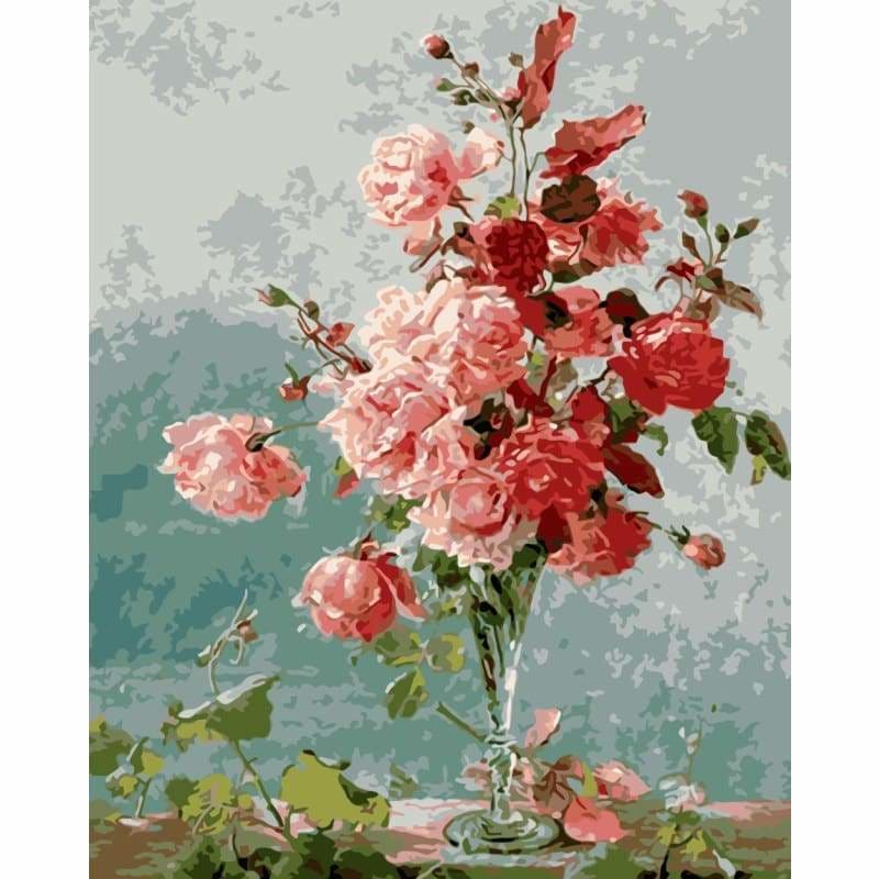 Peony Diy Paint By Numbers Kits WM-094 - NEEDLEWORK KITS