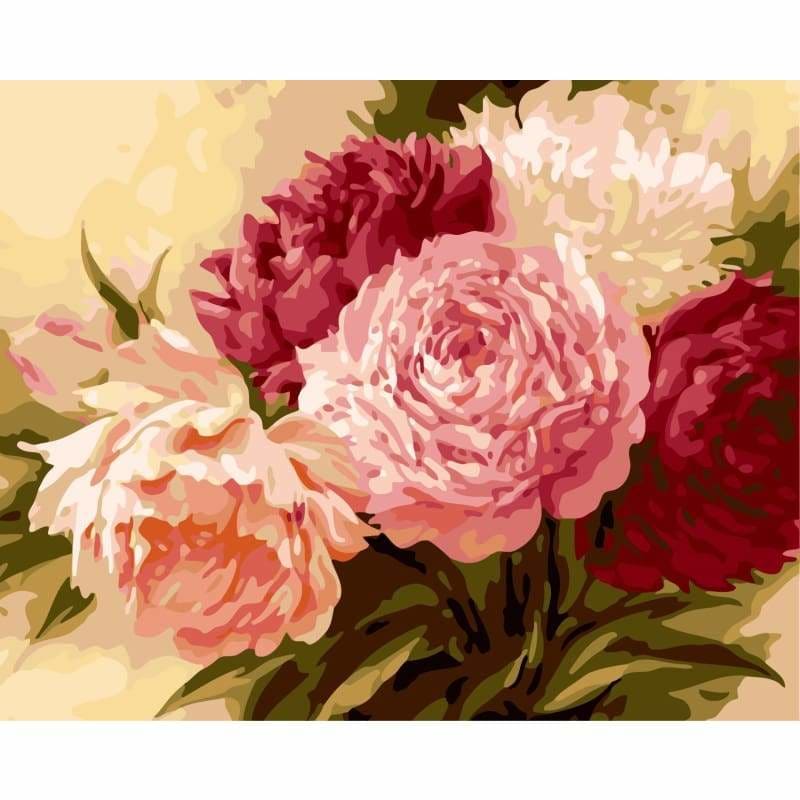 Peony Diy Paint By Numbers Kits WM-542 - NEEDLEWORK KITS