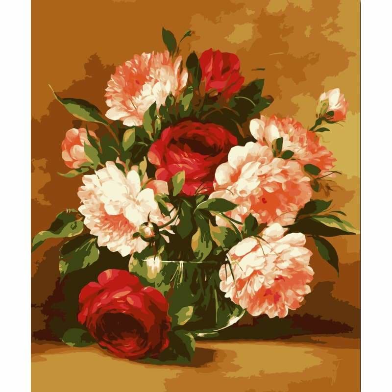 Peony Diy Paint By Numbers Kits YM-4050-172 - NEEDLEWORK KITS