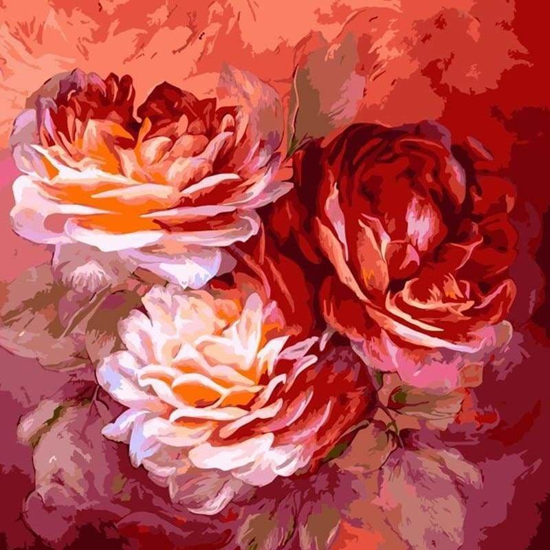 Peony Flower Diy Paint By Numbers Kits VM52041 - NEEDLEWORK KITS