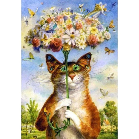 Pet Cartoon Little Cat Diy Paint By Numbers Kits VM00101 - NEEDLEWORK KITS