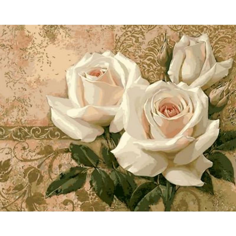 Plant Rose Diy Paint By Numbers Kits ZXQ416 - NEEDLEWORK KITS