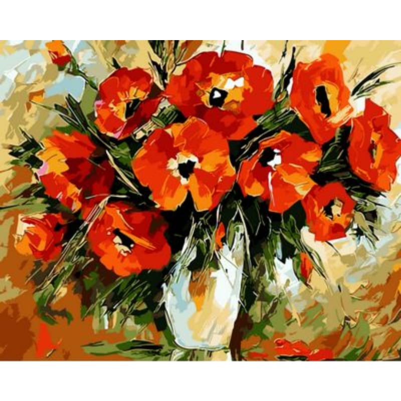 Poppy Flower Diy Paint By Numbers Kits ZXQ1510 - NEEDLEWORK KITS