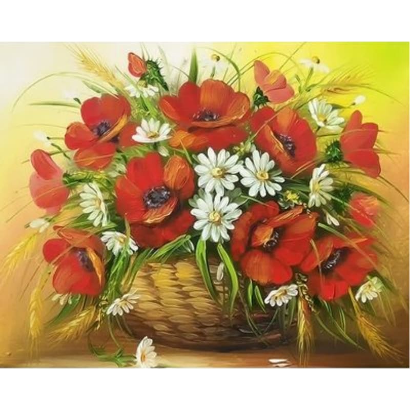 Poppy Flower Diy Paint By Numbers Kits ZXQ2366 - NEEDLEWORK KITS