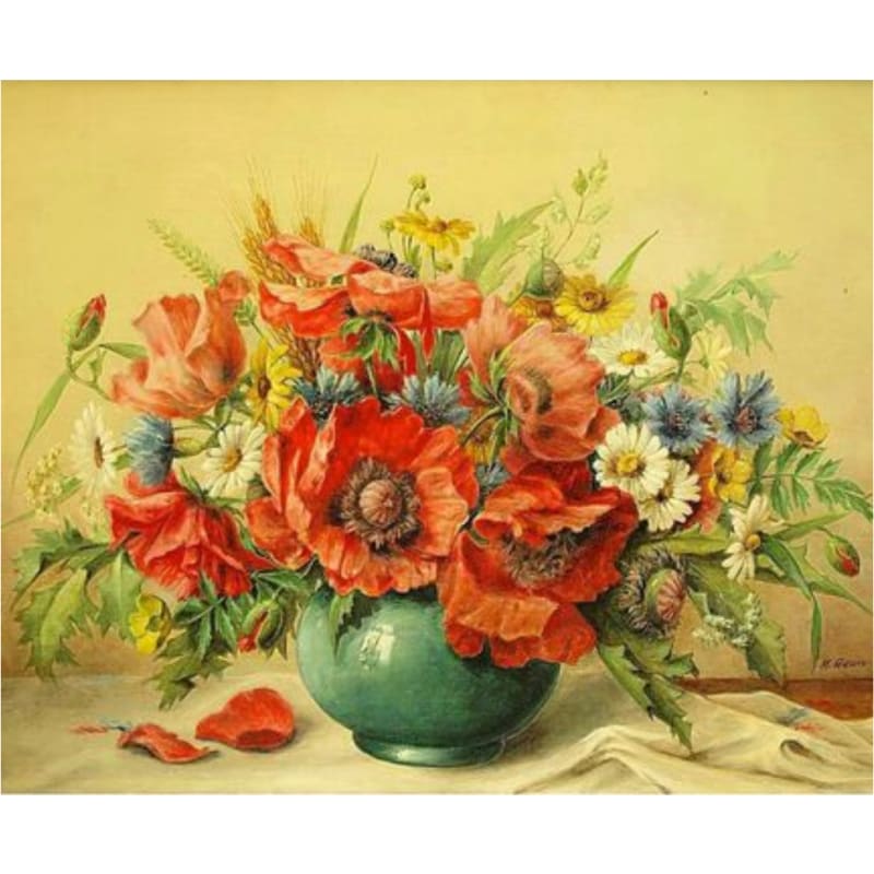 Poppy Flower Diy Paint By Numbers Kits ZXQ2932 - NEEDLEWORK KITS